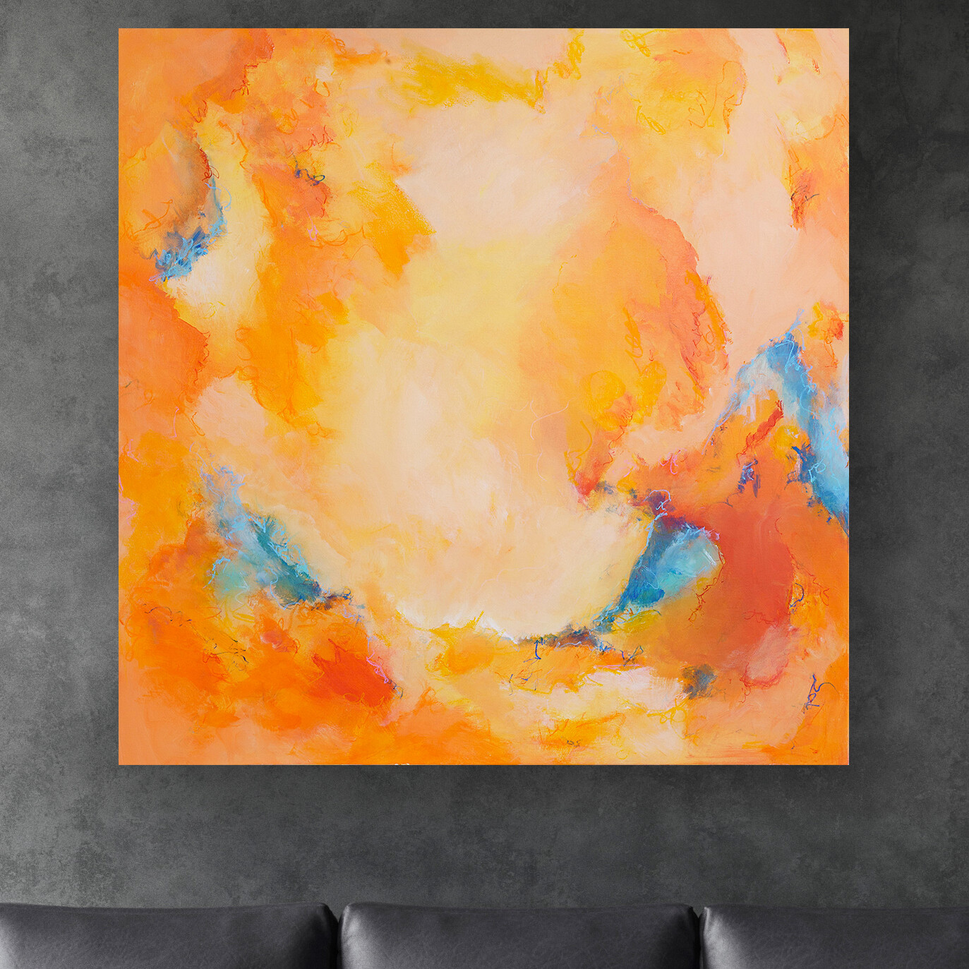 orange abstract canvas art